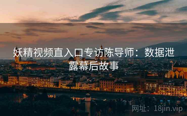 妖精视频直入口专访陈导师:数据泄露幕后故事 妖精视频直入口专访陈导师:数据泄露幕后故事