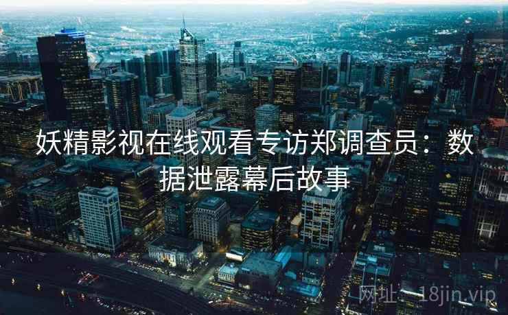 妖精影视在线观看专访郑调查员:数据泄露幕后故事 妖精影视在线观看专访郑调查员:数据泄露幕后故事