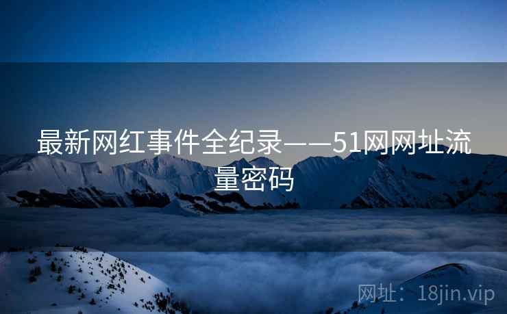 最新网红事件全纪录——51网网址流量密码